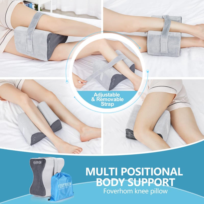 foverhom Memory Foam Knee Pillow Orthopedic Leg Pillow for Sciatica Relief Back Pain  Pregnancy  Leg Pain  Hip Pain and Sciatica Relief - Image 5